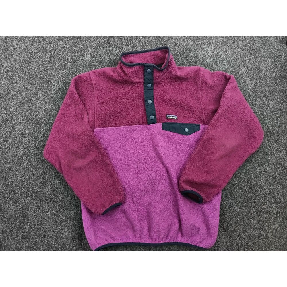 Patagonia Youth XL 14 Snap-T Synchilla Fleece Pullover Plum Purple